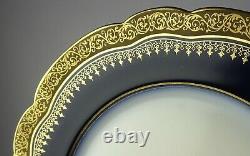 10 Haviland Limoges Cobalt & Heavy Gold 8 1/4 Antique Porcelain Plates