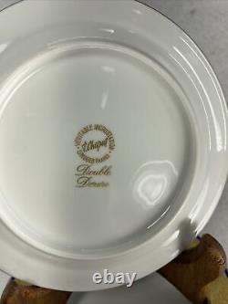 10 Limoges Gold And Cobalt Blue Bread And Butter Plates 6 1/2'' Monogramed