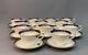 12 Aynsley Leighton Footed Cobalt And Gold Cup Saucer Sets New