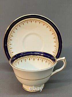 12 Aynsley LEIGHTON Footed Cobalt and Gold Cup Saucer Sets NEW