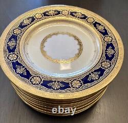 12 Beautiful Minton For Tiffany Cobalt And Gold Plates 6