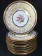 12 Gold Encrusted Czechoslovakia 10.75 Cabinet Plates Withcobalt & Rose &- Mint