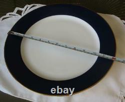 12 Pristine ZRIKE Cobalt Blue Rim Charger Lay Plates with Gold Trim 12 1/8