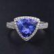 14kt Gold With Natural Blue Tanzanite 2.20 Ct Certified Diamond Ring