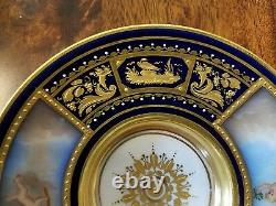 19th Century Royal Vienna Porcelain Gold Guilt Cobalt Blue Plate/saucercherub