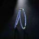 1.80ct Round Cut Simulated Blue Tanzanite Hoop Earrings In 14k White Gold Plated