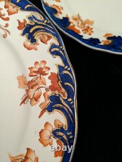 22 Ridgways Florentine Plates and Bowls Cobalt blue, orange, gold