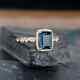 2ct Emerald Cut Lab Created London Blue Topaz Women's Ring 14k Rose Gold Plated