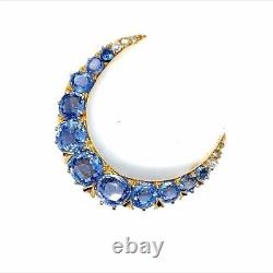 2.00Ct Round Lab-Created Blue Topaz Victorian Brooch Pin 14K Yellow Gold Plated