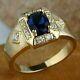 2.10 Ct Oval Cut Simulated Sapphire Men's Wedding Ring 14k Yellow Gold Plated