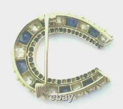 3Ct Round Lab Created Blue Sapphire Women's Brooch Pin 14K Yellow Gold Plated