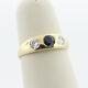 3.60 Ctw Created Blue Diamond Engagement Three Stone Ring 14k Yellow Gold Plated