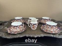 5. Set Aynsley England Vintage Gold, Cobalt Blue and orage Cup Saucer Plate Set