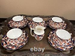 5. Set Aynsley England Vintage Gold, Cobalt Blue and orage Cup Saucer Plate Set