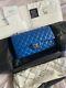 $6,500+tax Chanel Classic Medium Flap Cobalt Blue Gold Hardware Full Box Receipt