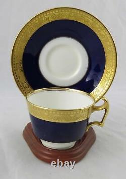 6 Cauldon Gold Encrusted Cobalt Blue Espresso Cups & Saucers Multiple Available