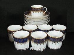 8 Antique 1805 Coalport Gilded Cobalt Blue Coffee Can/cup And Saucers
