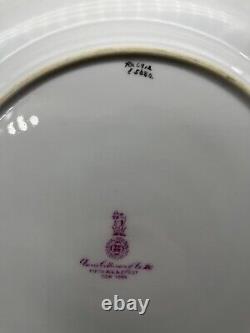 8 Antique ROYAL DOULTON 9 Lunch Plates Davis Collamore Cobalt Blue & Gold Trim