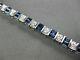 8 Ct Baguette Cut Simulated Sapphire Tennis Bracelet 7 White Gold Plated Silver
