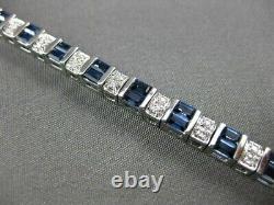 8 Ct Baguette Cut Simulated Sapphire Tennis Bracelet 7 White Gold Plated Silver