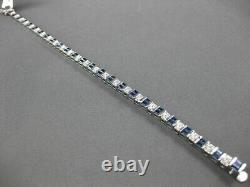 8 Ct Baguette Cut Simulated Sapphire Tennis Bracelet 7 White Gold Plated Silver