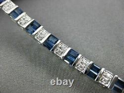 8 Ct Baguette Cut Simulated Sapphire Tennis Bracelet 7 White Gold Plated Silver