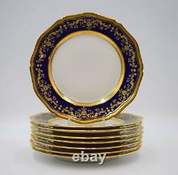 8 Raynaud Limoges Cobalt and Gold Grand Siecle Dessert Plates Retail 1120.00 ea