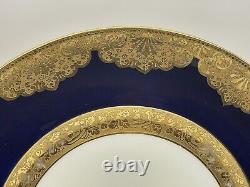 A. Lanternier & Co limoges, 10 3/4 Cobalt Blue & Heavy Gold Antique Plate RARE