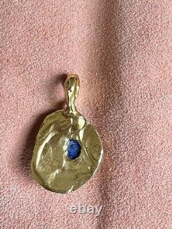 Alighieri 6ct Lapis Lazuli 24k Gold Plated Pendant