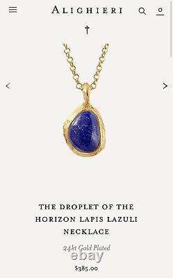 Alighieri 6ct Lapis Lazuli 24k Gold Plated Pendant
