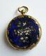 Antique 1854 Ladies Pendant Watch 18k Gold+18 Diamonds Cobalt Blue Enamel 15 Gr