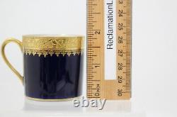 Antique 6 Demitasse Cups Saucers M Redon Limoges Cobalt Blue Gold Trim Special