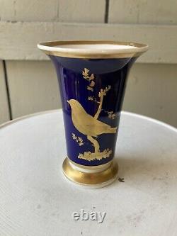 Antique Bloor Derby Cobalt Blue & Gold Spill Vase c1820