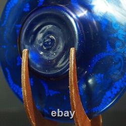 Antique Bohemian Moser Cobalt Blue Enamel Gold demitasse Cup & Saucer