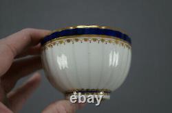 Antique Derby Cobalt & Gold Tea Bowl Coffee Cup & Saucer Trio Circa 1782-1800 B