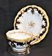 Antique John Ridgway Tan Cobalt & Gold Leaf Pattern #5/2304 Set Cup & Saucer