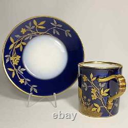 Antique Limoges cobalt gold hand painted cup saucer Aesthetic Japanese demitasse