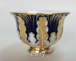 Antique Meissen Cobalt Blue and Gold Leaf Tea Mocha Cup & Saucer Set