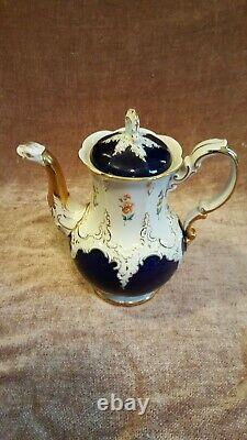 Antique Meissen Porcelain Cobalt and Gold Tea Set