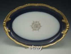 Antique Pouyat Limoges Cobalt Gold Encrusted Serving Platter