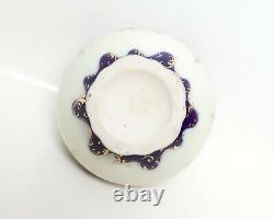Antique Royal Nippon Porcelain Ball Vase Cobalt Blue Gold Scrolls Double Handles