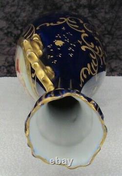 Antique Royal Vienna Angelica Kaufmann Cobalt Gold Gilt Porcelain Portrait Vase