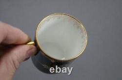 Antique Royal Vienna Style Hand Painted Lady & Child Cobalt Gold Cup & Saucer
