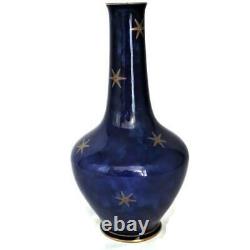 Antique Sevres French Cobalt or Bleu Lapis Bottle Shaped Vase, Gold Stars 8