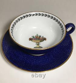 Antique Spode Copeland's China England Cobalt Blue & Gold Tea Cup Saucer R8606