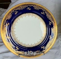 Antique Tiffany & Co. Cauldon Ltd ENGLAND 2 Luncheon Plates Cobalt Gold Gilt