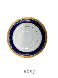 Antique Tiffany & Co Minton Cobalt Blue & Gold Cream Soup Bowls Set of 6