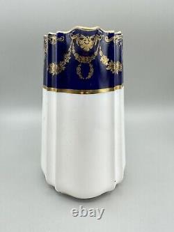 Antique Wedgewood Cobalt Blue Gold Coffee Pot Pitcher Victorian Georgian 1890s