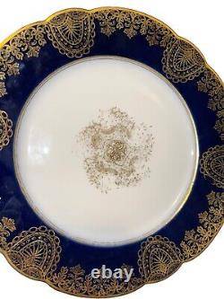 Antique William Wm Guerin & Co Limoges Cobalt Blue And Gold Gilded Plates-8