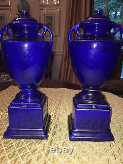 Antique cobalt blue and gold urn. Excellent condition. $250 single urn